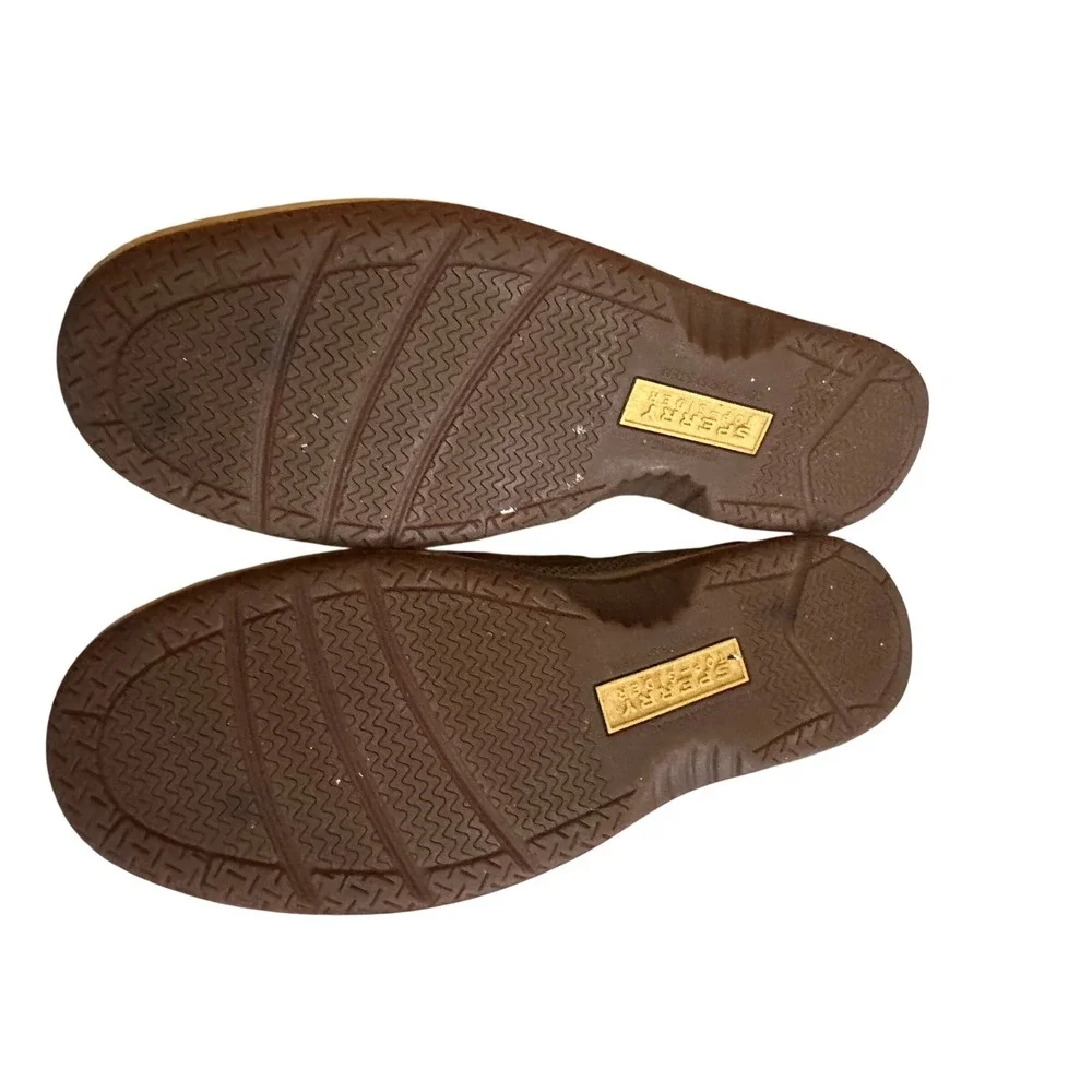 Sperry Top-Sider Mens Tan Leather Mesh Boat Shoes Loafers Nautical‎ Classic